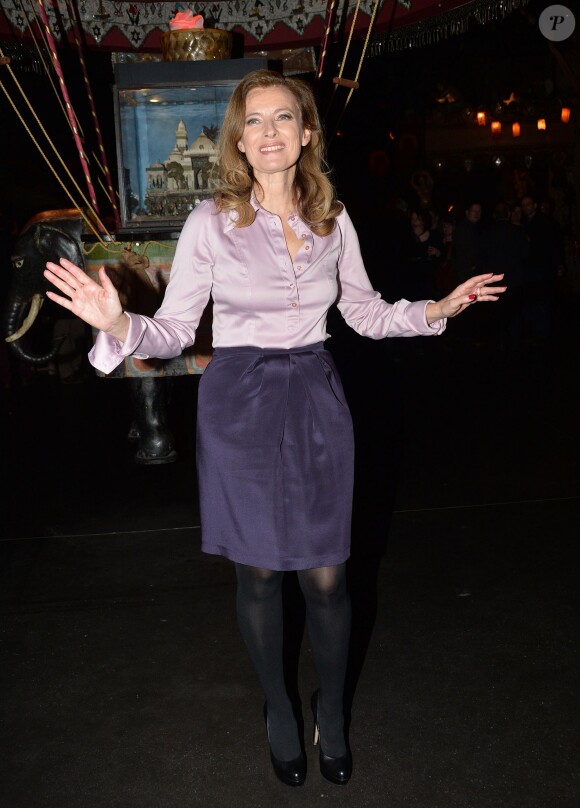 Valérie Trierweiler lors du gala de clôture du Don'actions du Secours Populaire au Musée des Arts Forains à Paris, le 28 mars 2014