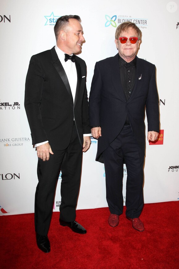 Elton John et David Furnish à New York le 15 octobre 2013