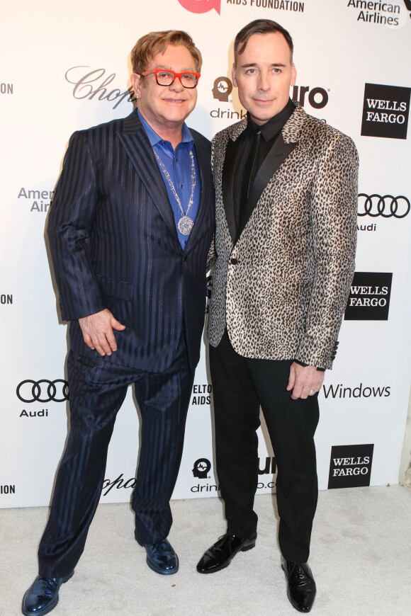 Elton John et David Furnish à Los Angeles le 2 mars 2014