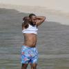 Exclusif -  Alicia Keys en famille sur une plage de St Barth le 21 mars 2014