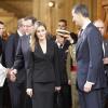 Felipe et Letizia d'Espagne lors des obsèques d'Etat de l'ancien chef du gouvernement espagnol Adolfo Suarez en la cathédrale de La Almudena à Madrid, le 31 mars 2014.