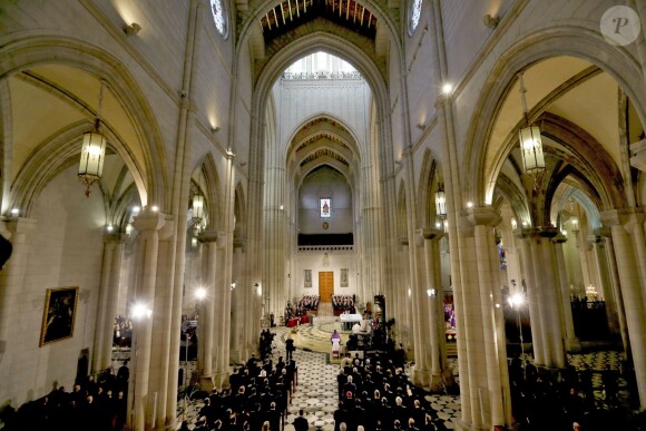 Image des obsèques d'Etat de l'ancien chef du gouvernement espagnol Adolfo Suarez en la cathédrale de La Almudena à Madrid, le 31 mars 2014.