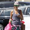 Alessandra Ambrosio emmene son fils Noah faire une activité avant de se rendre à son cours de yoga à Brentwood, le 31 mars 2014.  Please Hide Children's face Prior to the Publication Alessandra Ambrosio takes her son Noah to a baby class before hitting up her yoga class and getting tacos to-go in Brentwood, California on March 31, 2014.31/03/2014 - Brentwood