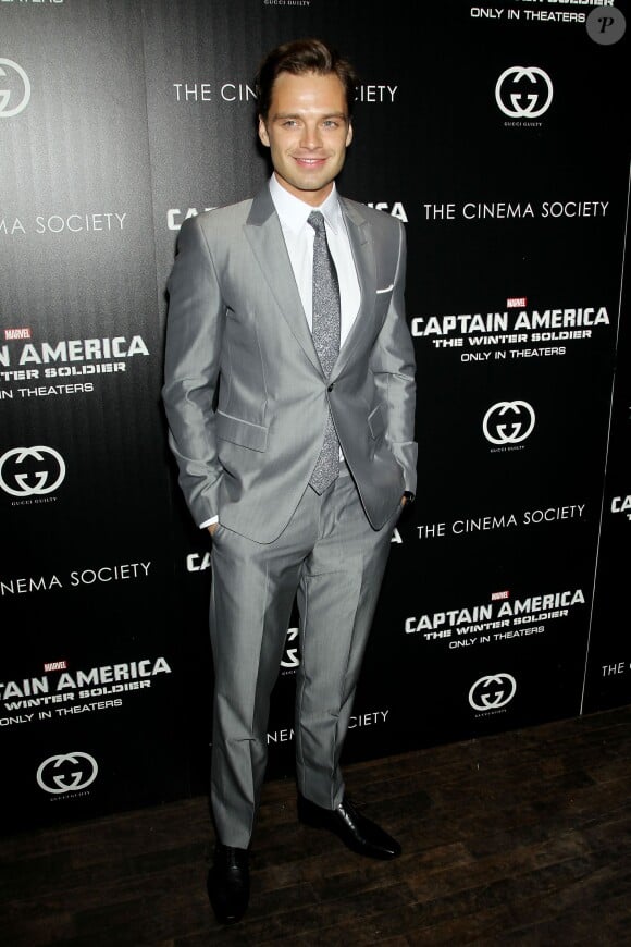 Sebastian Stan lors de l'avant-première de Captain America - Le Soldat de l'hiver à New York le 31 mars 2014