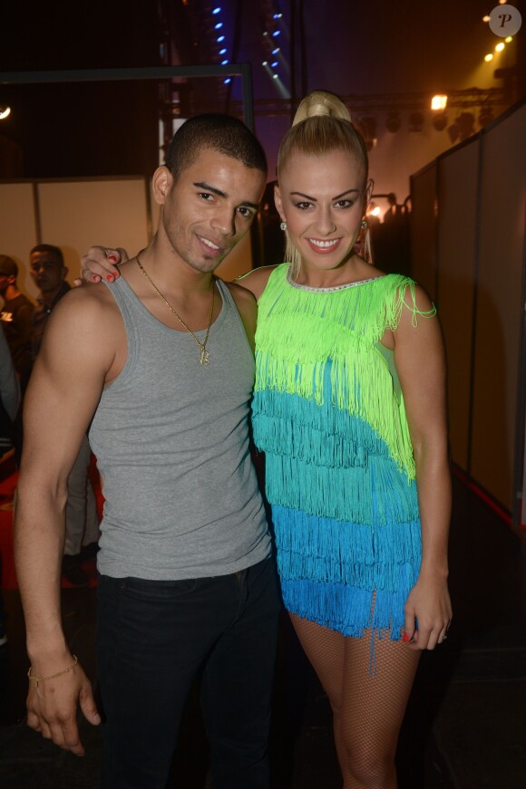 Brahim Zaibat et Katrina Patchett - Spectacle "Une nuit à Makala" au Zénith de Lille, le 31 mars 2014, organisé par le joueur de football Rio Mavuba au profit de l'Association "Les Orphelins de Makala".