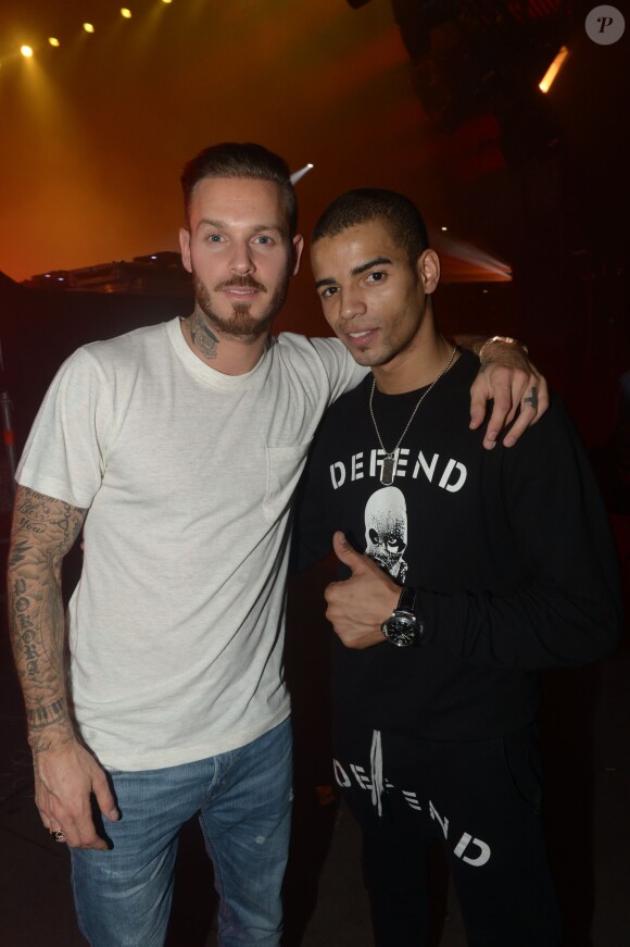 M. Pokora et Brahim Zaibat - Spectacle "Une nuit à Makala" au Zénith de Lille, le 31 mars 2014, organisé par le joueur de football Rio Mavuba au profit de l'Association "Les Orphelins de Makala".