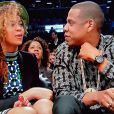Beyoncé et Jay Z assitent au match entre les Brooklyn Nets et les Houston Rockets. Brooklyn, le 1er avril 2014.