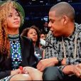 Beyoncé et Jay Z assitent au match entre les Brooklyn Nets et les Houston Rockets. Brooklyn, le 1er avril 2014.