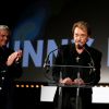 Claude Lelouch et Johnny Hallyday - Soirée d'ouverture du 6ème Festival International du Film Policier de Beaune avec un hommage à Johnny Hallyday pour l'ensemble de sa carrière cinématographique, le 2 avril 2014.
