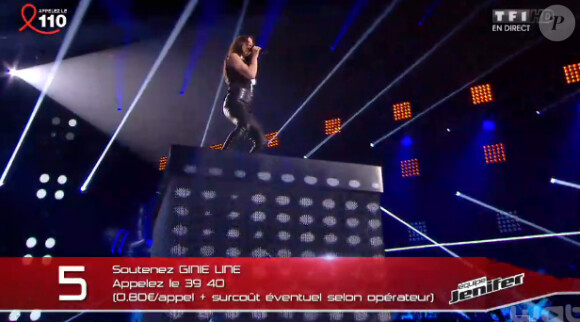 Ginie Line très sexy et rock'n'roll en live dans The Voice 3 le samedi 5 avril 2014 sur TF1