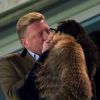 Boris Becker et sa femme Lilly Kerssenberg assistent au match de Ligue des Champions PSG-Chelsea au stade Stamford Bridge à Londres, le 8 avril 2014.