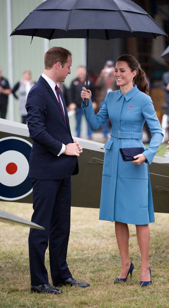 Prince William, Duke of Cambridge and Catherine, Duchess of Cambridge during a visit to Omaka Aviation Heritage Centre with Sir Peter Jackson on April 10, 2014 in Blenheim, New Zealand. Photo by Michael Dunlea/Barcroft Media/ABACAPRESS.COM10/04/2014 - Blenheim