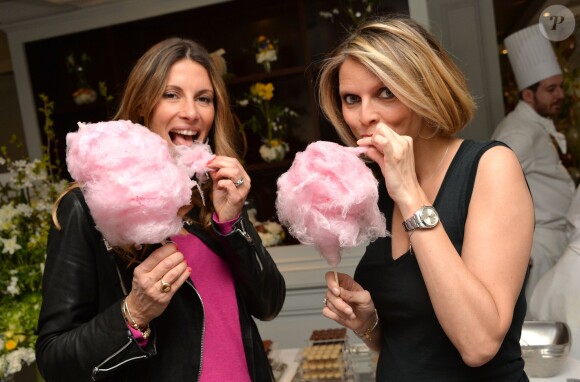 Exclusif - Sophie Thalmann et Sylvie Tellier lors d'un goûter de Pâques "Tout Chocolat" à l'Hôtel de Vendôme à Paris le 9 avril 2014.