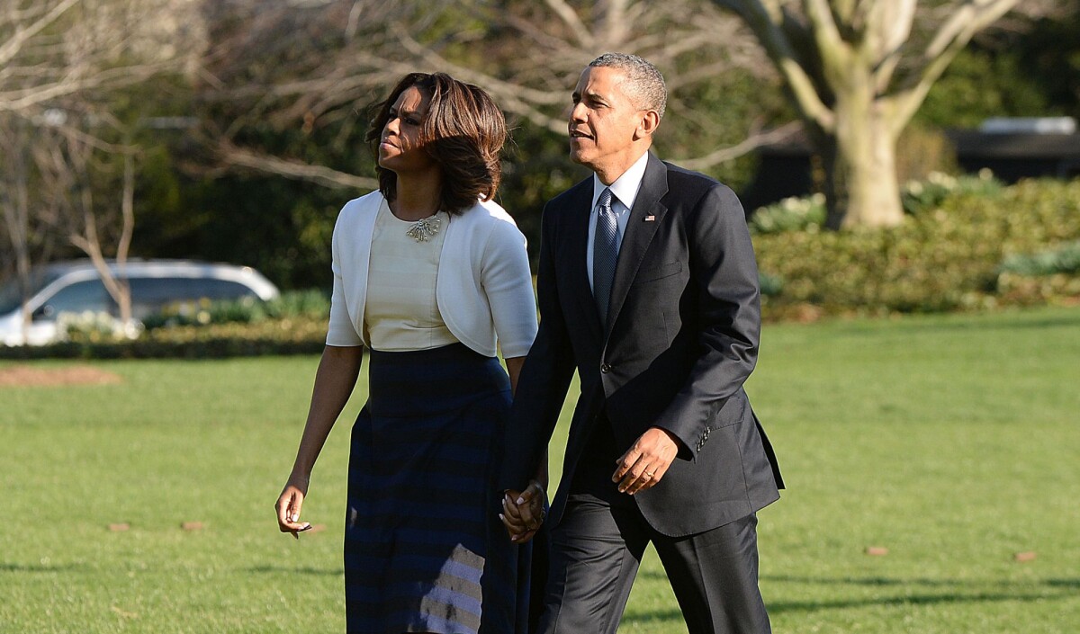 Photo : Barack Obama et son épouse Michelle de retour à la Maison ...