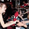 Emma Stone lors de l'avant-première du film The Amazing Spider-Man 2: Le Destin d'un Héros à Paris, le 11 avril 2014.