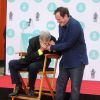 Jerry Lewis et Quentin Tarantino - Jerry Lewis laisse ses empreintes dans le ciment hollywoodien au TCL, Los Angeles, le 12 avril 2014.