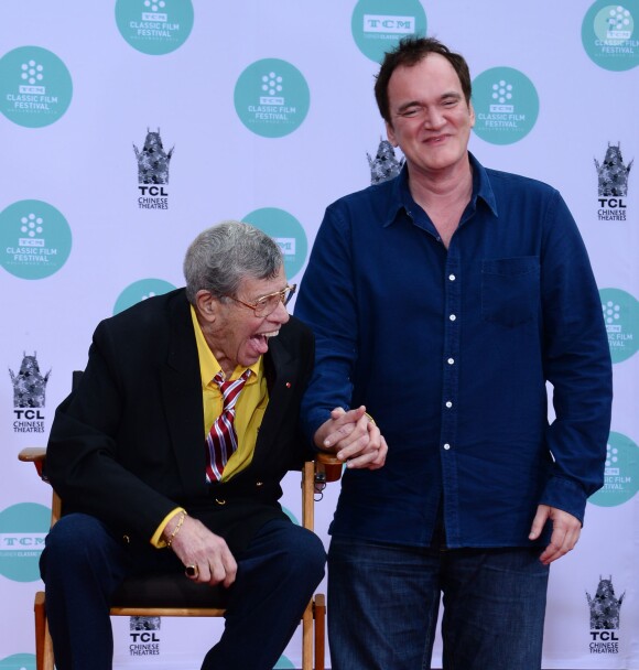 Jerry Lewis et Quentin Tarantino au TCL Chinese Theatre à Los Angeles, le 12 avril 2014.