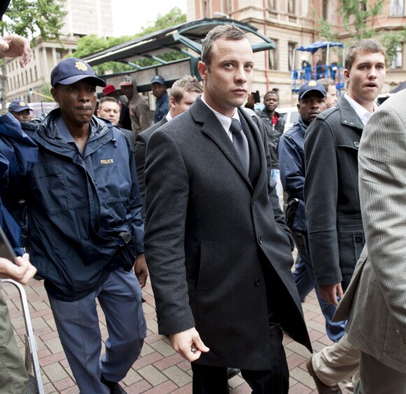 Oscar Pistorius lors de son arrivée au tribunal de Pretoria le 10 mars 2014