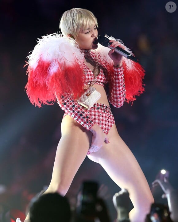 Miley Cyrus en concert au Barclays Center à Brooklyn, le 5 avril 2014.