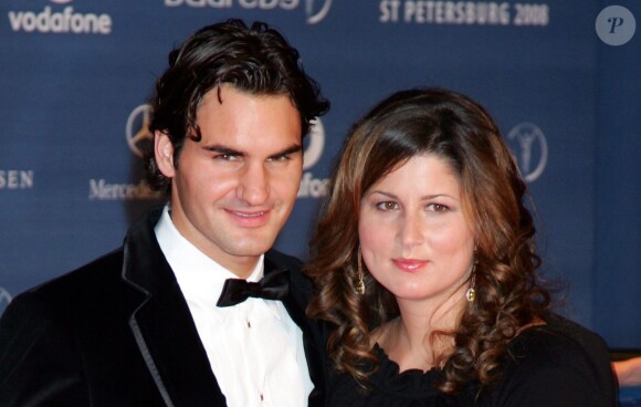 Roger Federer et son épouse Mirka lors des Laureus World Sports Awards 2008 à Saint Pétersbourg, le 23 juillet 2009
