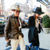 Johnny Depp et sa fiancée Amber Heard arrivent à leur hôtel à New York, le 21 avril 2014.