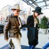 Johnny Depp et sa fiancée Amber Heard à leur hôtel à New York, le 21 avril 2014.