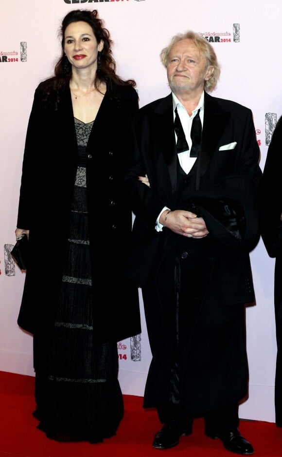 Niels Arestrup (César du second rôle dans le film "Quai d' Orsay") et sa femme Isabelle aux César le 28 février 2014