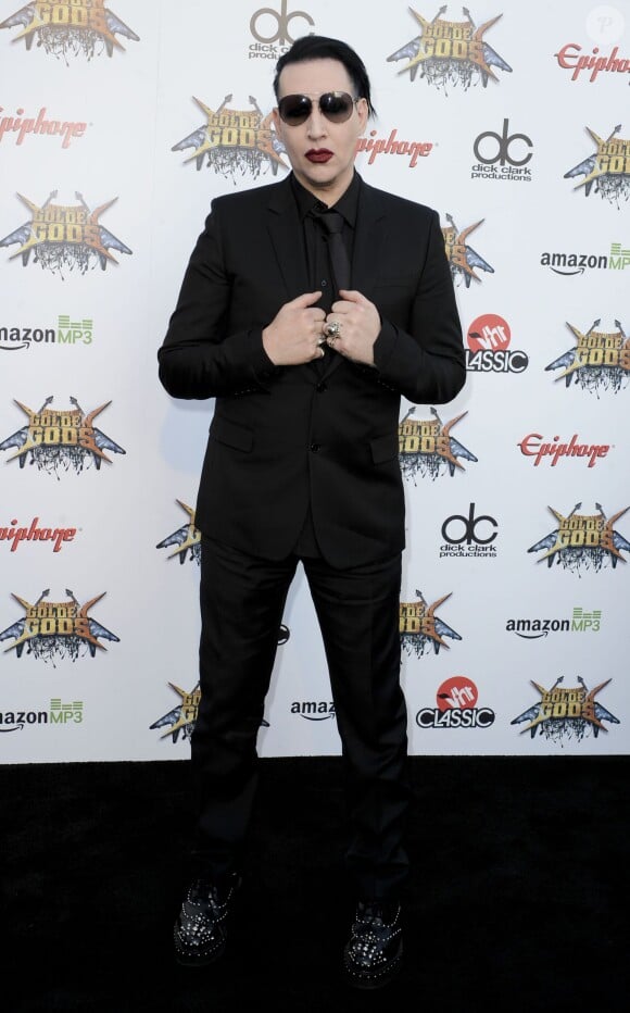 Marilyn Manson lors des 6ème "Golden God Awards" au Nokia Live Theatre à Los Angeles. Le 23 avril 2014.