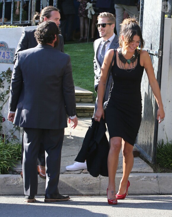 Jessica Szohr au mariage de Brian Baumgartner et Celeste Ackelson, à Los Angeles, le 26 avril 2014.