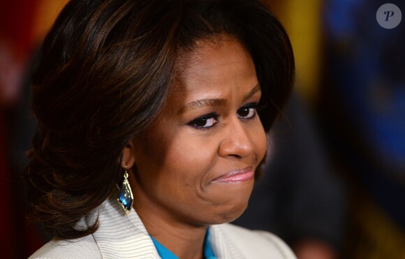Michelle Obama lors d'une cérémonie militaire, le 11 avril 2014, à Washington.