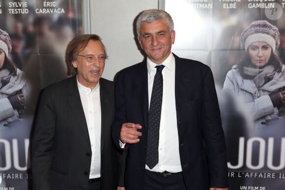 Alexandre Arcady et Hervé Morin lors de l'avant-première du film 24 jours au Publicis à Paris, le 29 avril 2014.