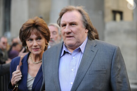 Gérard Depardieu et Jacqueline Bisset Jacqueline Bisset sur le tournage du film inspiré de l'affaire Dominique Strauss-Kahn (réalisé par Abel Ferrara) à New York le 3 mai 2013.