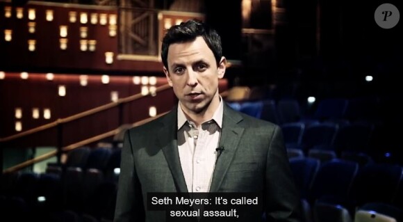 Seth Meyers dénonce les agressions sexuelles contre les femmes dans une campagne vidéo de la Maison Blanche. Avril 2014.