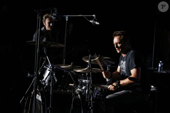 Exclusif - David Hallyday - Johnny Hallyday en concert au POPB de Bercy a Paris - Jour 2 de la tournee "Born Rocker Tour". Le 15 juin 2013 15/06/2013 - Paris