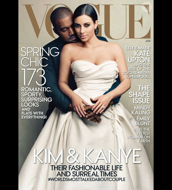 Kim Kardashian et Kanye West pour "Vogue", édition US avril 2014.