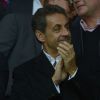Nicolas Sarkozy lors du match du PSG perdu face à Rennes (2-1), le 7 mai 2014 au Parc des Princes à Paris