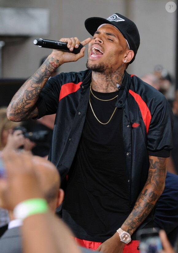 Le rappeur Chris Brown  sur le plateau de l'émission "The Today Show" à New York, le 30 août 2013.