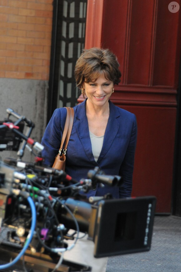 Jacqueline Bisset sur le tournage du film Welcome to New York à New York le 3 mai 2013.