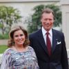 Le grand-duc Henri de Luxembourg et la grande-duchesse Maria Teresa à Varsovie le 8 mai 2014 dans le cadre de leur visite d'Etat de trois jours en Pologne.