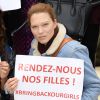 Léa Seydoux - Marche de femmes pour appeler à la libération de jeunes filles enlevées par le groupe Boko Haram au Nigeria. Place du Trocadéro à Paris le 13 mai 2014.