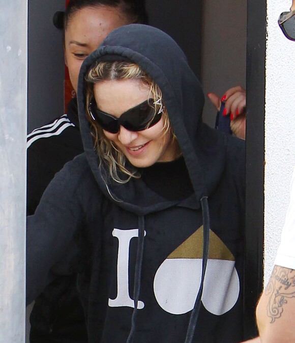 Madonna quittant une salle de sport à Los Angeles, le 18 avril 2014.