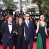 Thomas Mars et sa femme Sofia Coppola (membre du jury) et Nicolas Winding Refn (membre du jury) et sa femme Liv Corfixen lors de la montée des marches du film Saint Laurent et l'hommage au cinéma d'animation, durant le Festival de Cannes le 17 mai 2014