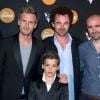 L'equipe du film Babysitting : Tarek Boudali, Philippe Lacheau, Enzo Tomasini, Nicolas Benamou et Julien Arruti à la soirée Reebok sur le bateau de la Villa Schweppes pour les 25 ans de la chaussure Pump lors du Festival de Cannes, le 17 mai 2014