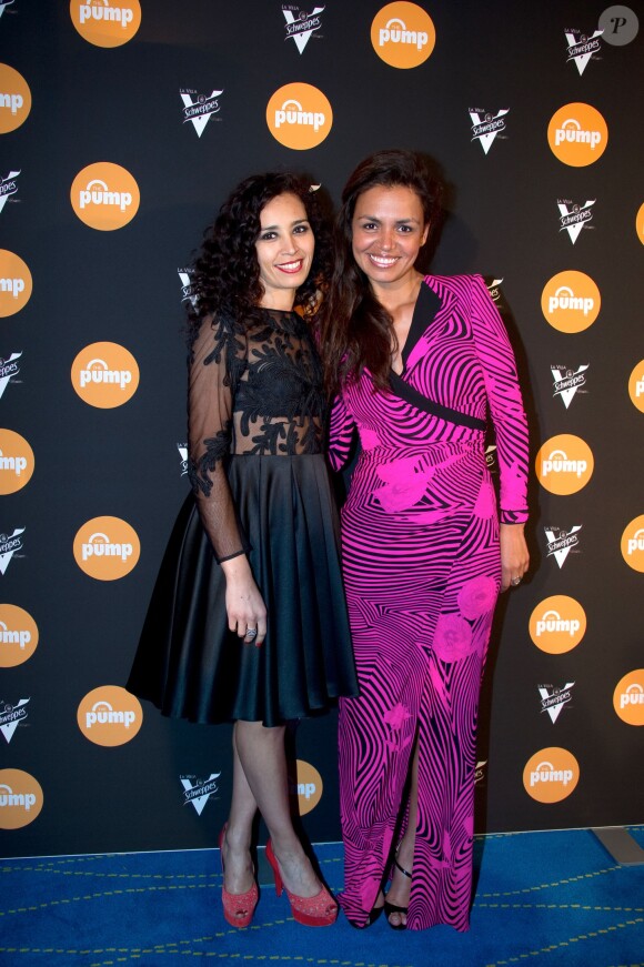 Aïda Touihri et Laurence Roustandjee à la soirée Reebok sur le bateau de la Villa Schweppes pour les 25 ans de la chaussure Pump lors du Festival de Cannes, le 17 mai 2014