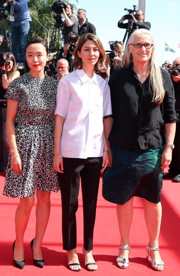 Membres du jury : Do-yeon Jeon Sofia Coppola et Jane Campion - Montée des marches du film "Les Merveilles" (Le Meraviglie) lors du 67e Festival du film de Cannes le 18 mai 2014