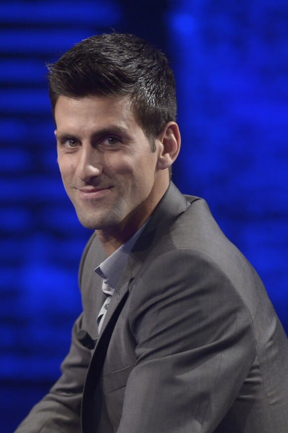 Novak Djokovic lors de l'émission "Che Tempo Che Fa" à Milan le 6 avril 2014