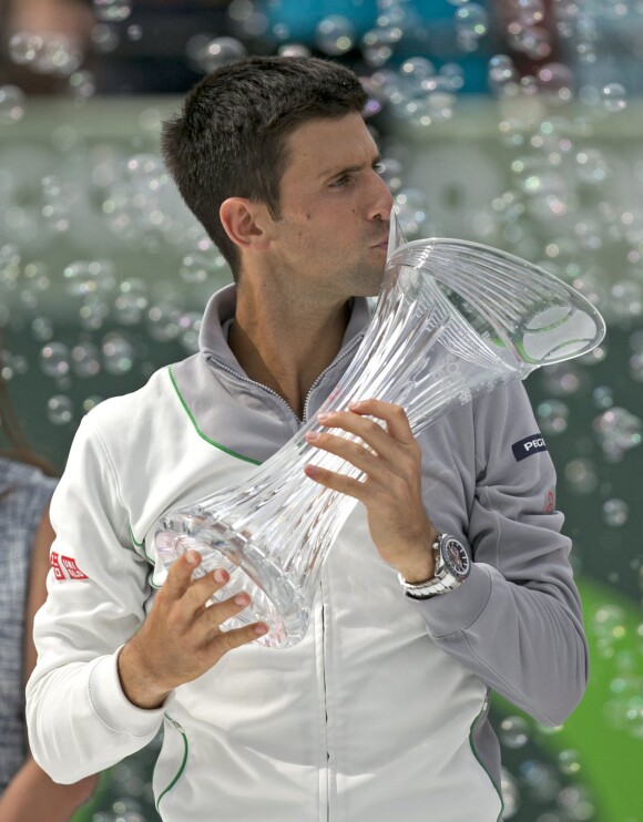 Novak Djokovic après sa victoire sur Rafael Nadal en finale de Key Biscayne, le 30 mars 2014