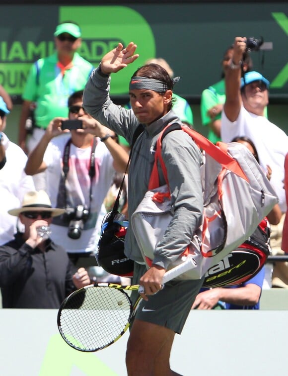 Rafael Nadal avant sa finale du tournoi de Key Biscayne, le 30 mars 2014