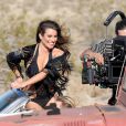 Lea Michele sur le tournage de On My Way, le 19 avril 2014.