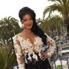 Exclusif - Ayem Nour est venue essayer des bijoux de "Grisogono" dans la suite "Terrasse les Oliviers" du célèbre joaillier à l'hôtel Martinez à Cannes, le 16 mai 2014.